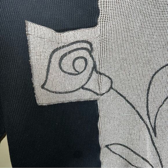 VNTG WEINO art deco style single pocket waffle knit sweater L - Picture 5 of 5